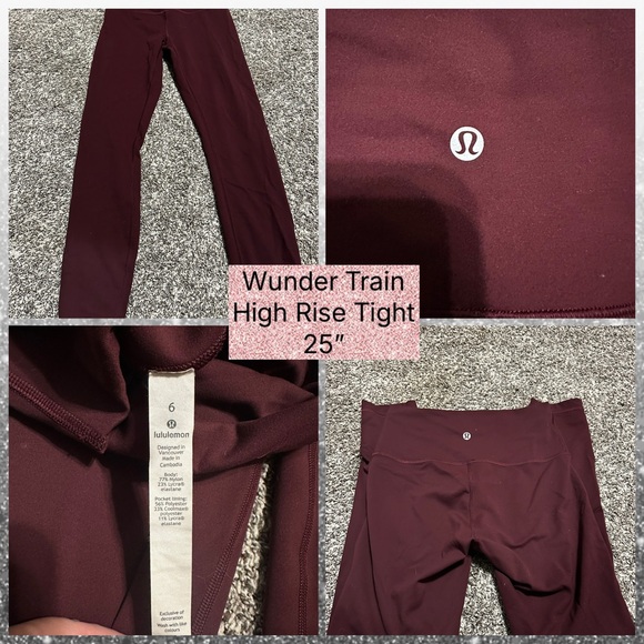 lululemon athletica Pants - Lululemon Athletica High Rise Tights - Deep Burgundy